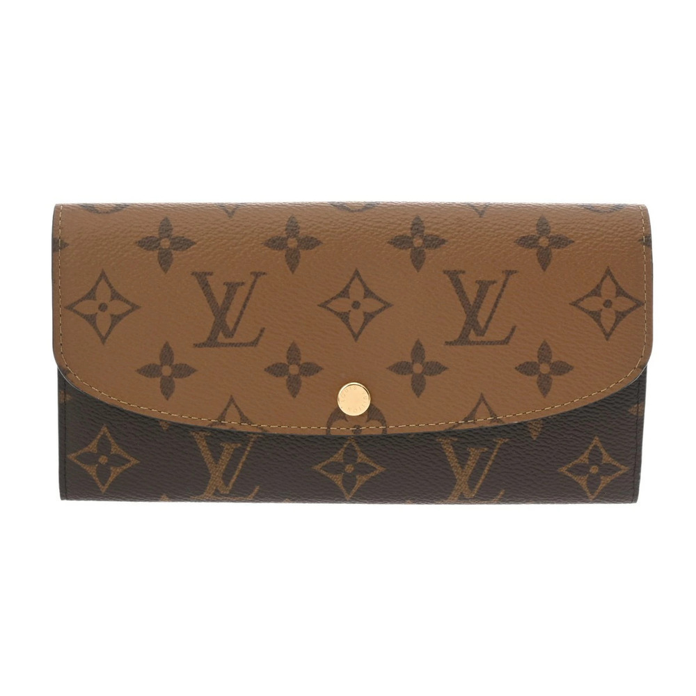 LOUIS VUITTON Monogram Reverse Portefeuille Emilie Brown Camel Brown Tan